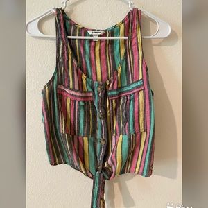 Cotton striped crop top